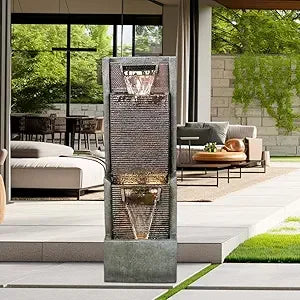5 Tier Outdoor Garden Water Fountain Decor Resin Fountain for Patio Deck Porch Backyard and Home Art - Wild Paw Outdoors