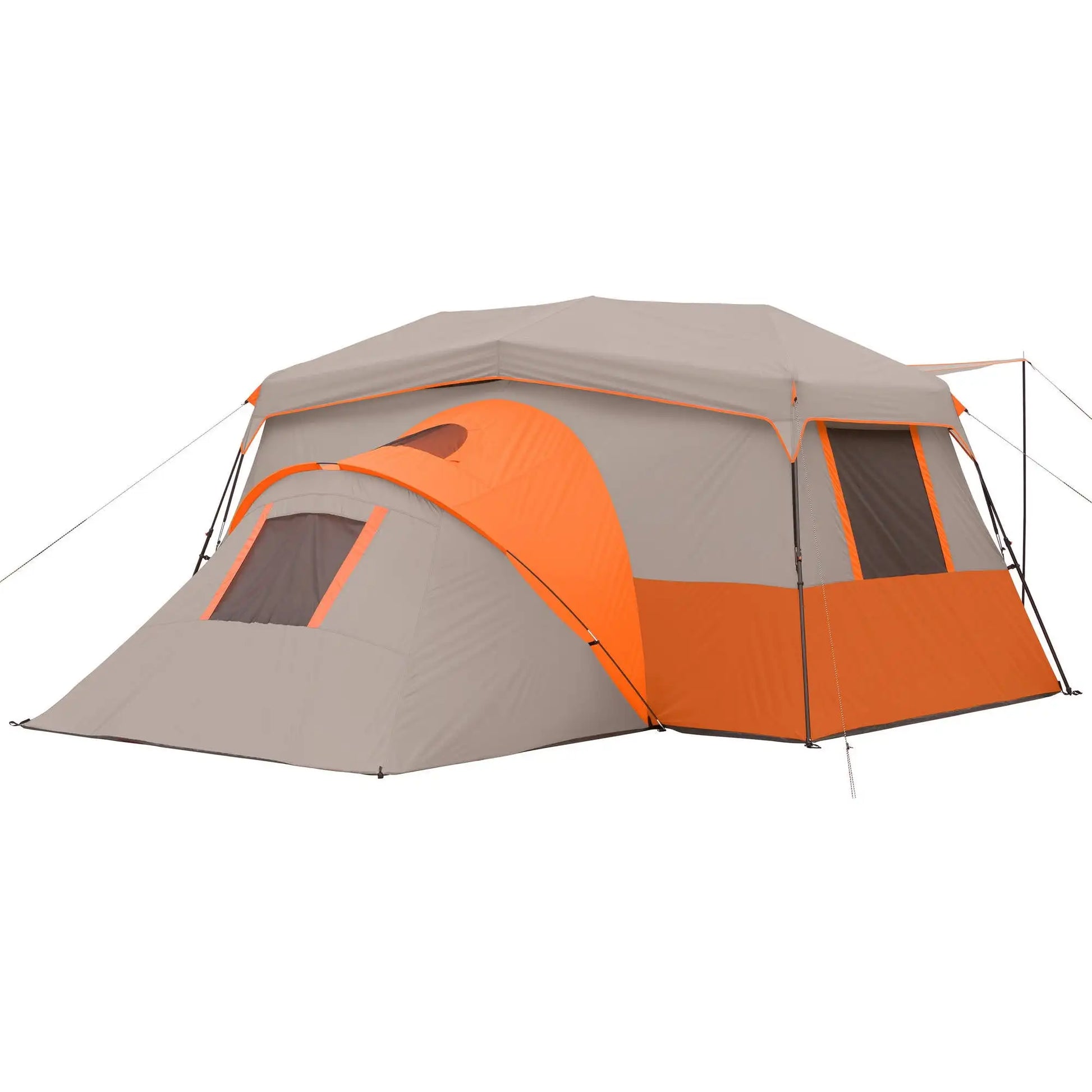 Orange Outdoor Trail 14 x 14 Instant Cabin Tent for 11 People with Private Room Rainproof and No Assembly Required - Wild Paw Outdoors