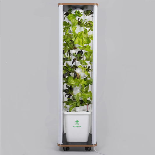 45 Pod Vertical Hydroponics Tower With Full Spectrum Light - Wild Paw Outdoors