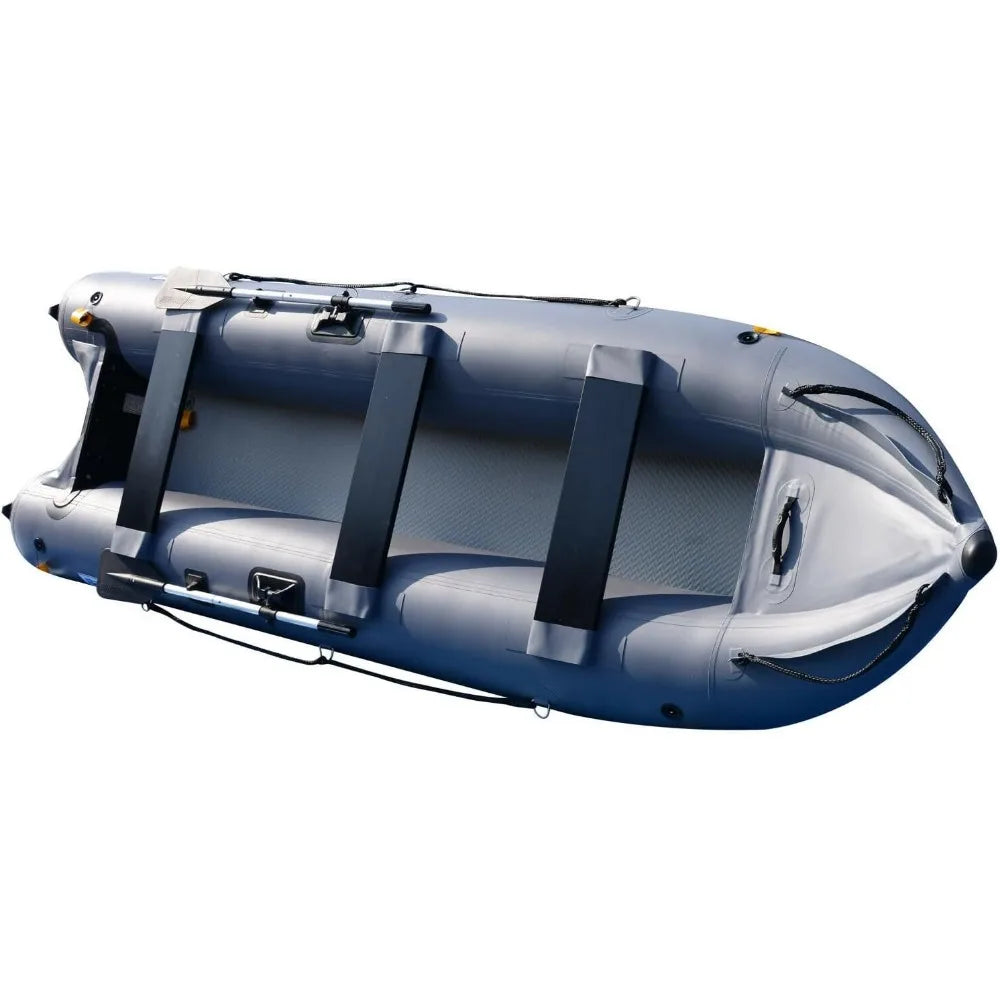 14.1ft Inflatable Boat Kayak for 3 Persons Canoe Fishing Pontoon Boat - Wild Paw Outdoors