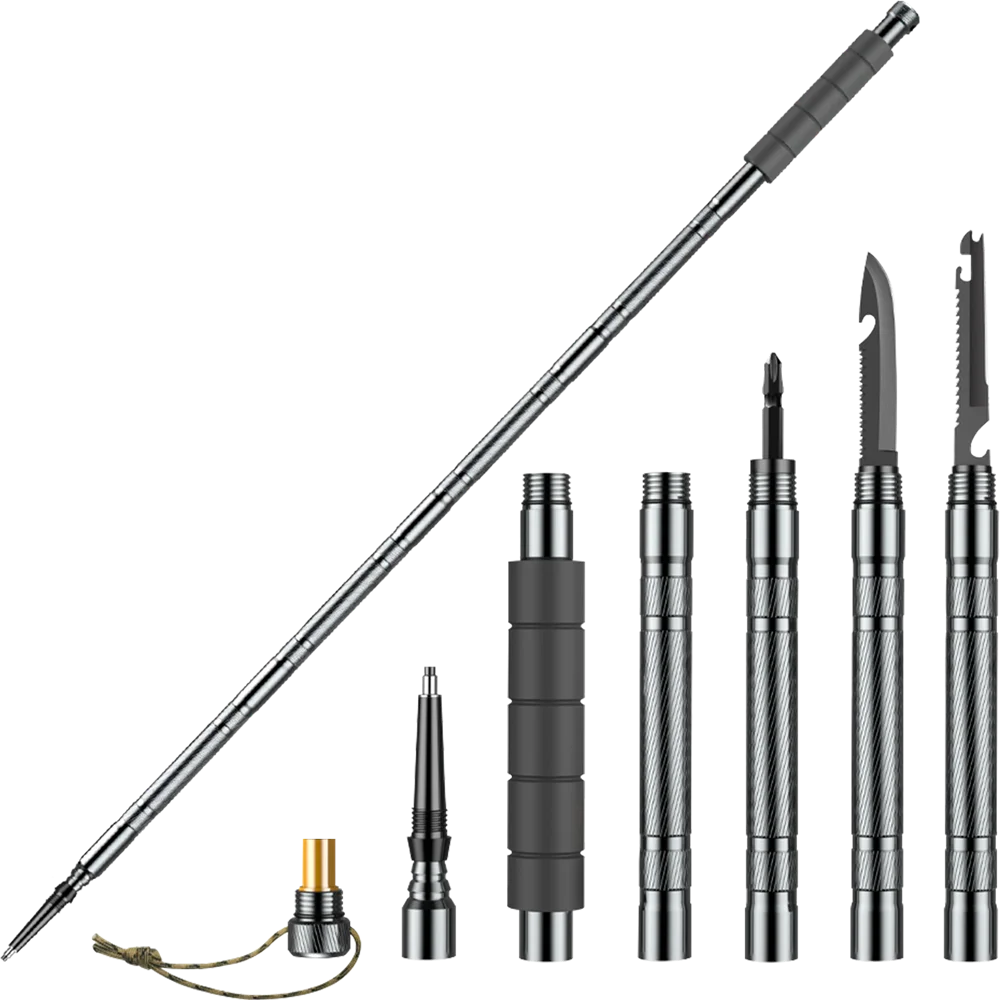 Multifunction Trekking Poles Collapsible Telescopic Sticks Lightweight Walking Hiking Climbing Sticks - Wild Paw Outdoors