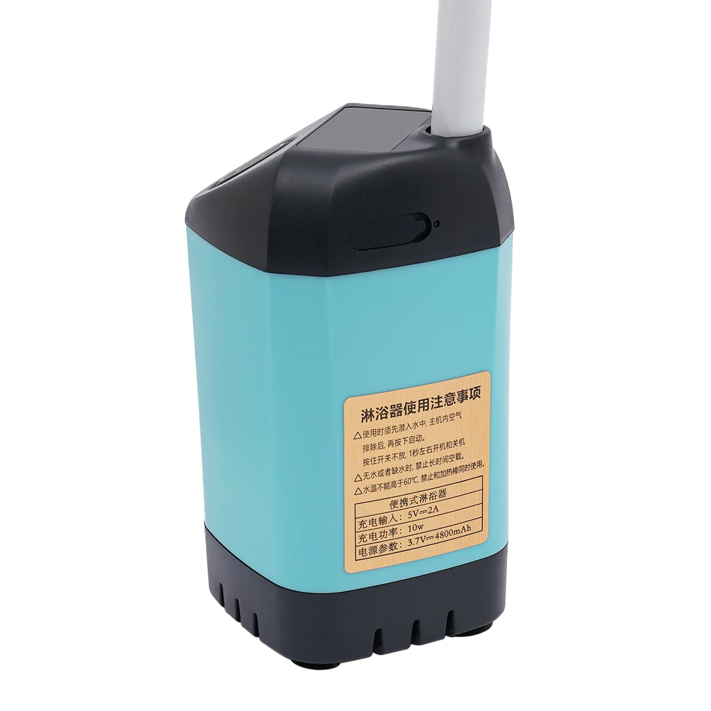 Camping Shower Digital Rechargeable Shower Pump 2-6L/min 4800mAh w/Hose Portable