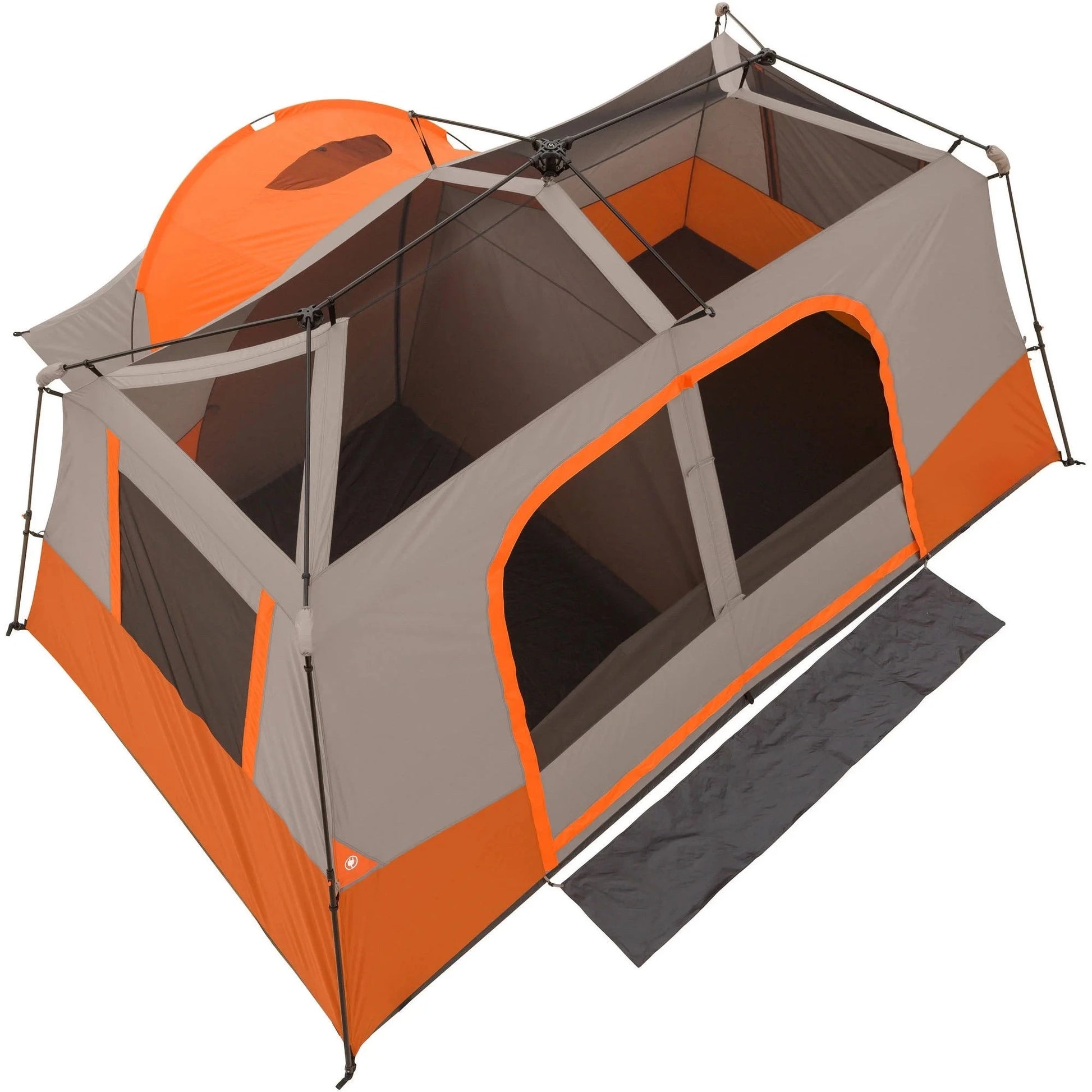Orange Outdoor Trail 14 x 14 Instant Cabin Tent for 11 People with Private Room Rainproof and No Assembly Required - Wild Paw Outdoors