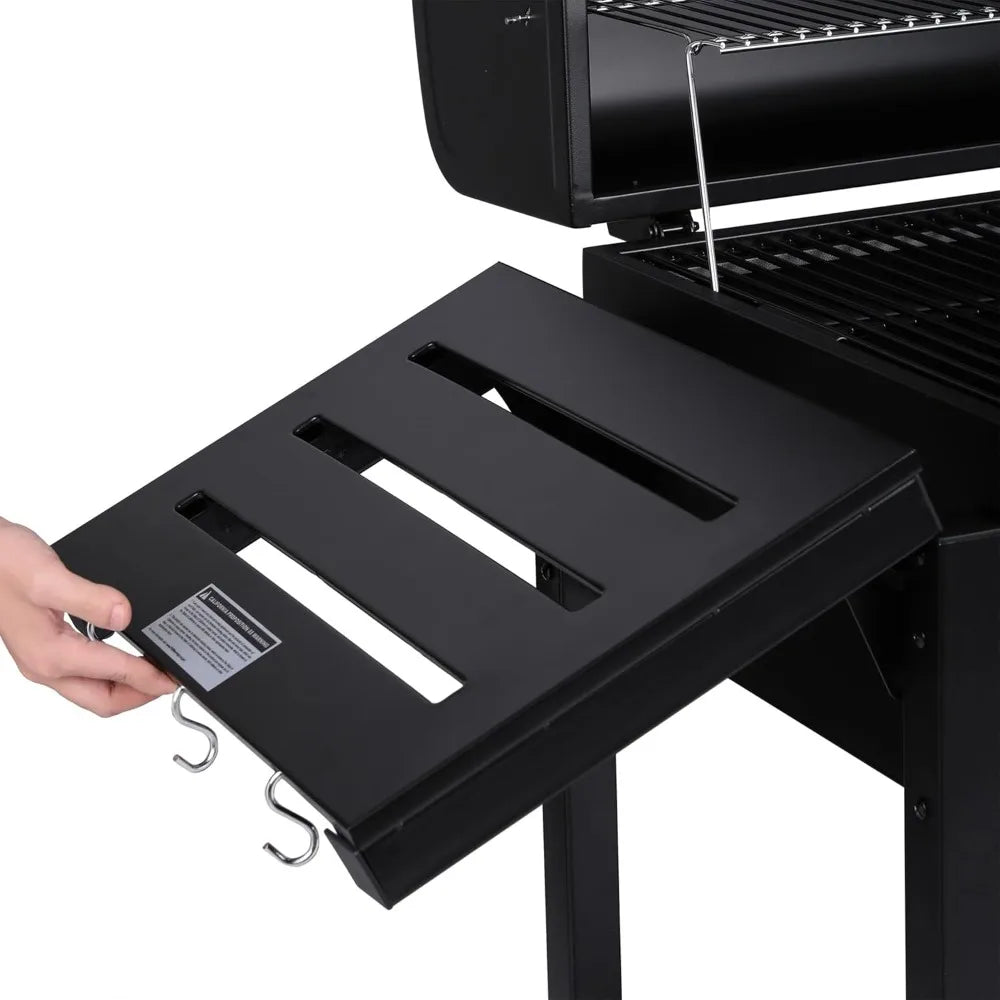 30 Inch Charcoal Grill Deluxe BBQ Smoker Picnic Camping Patio Backyard Cooking Black Large - Wild Paw Outdoors