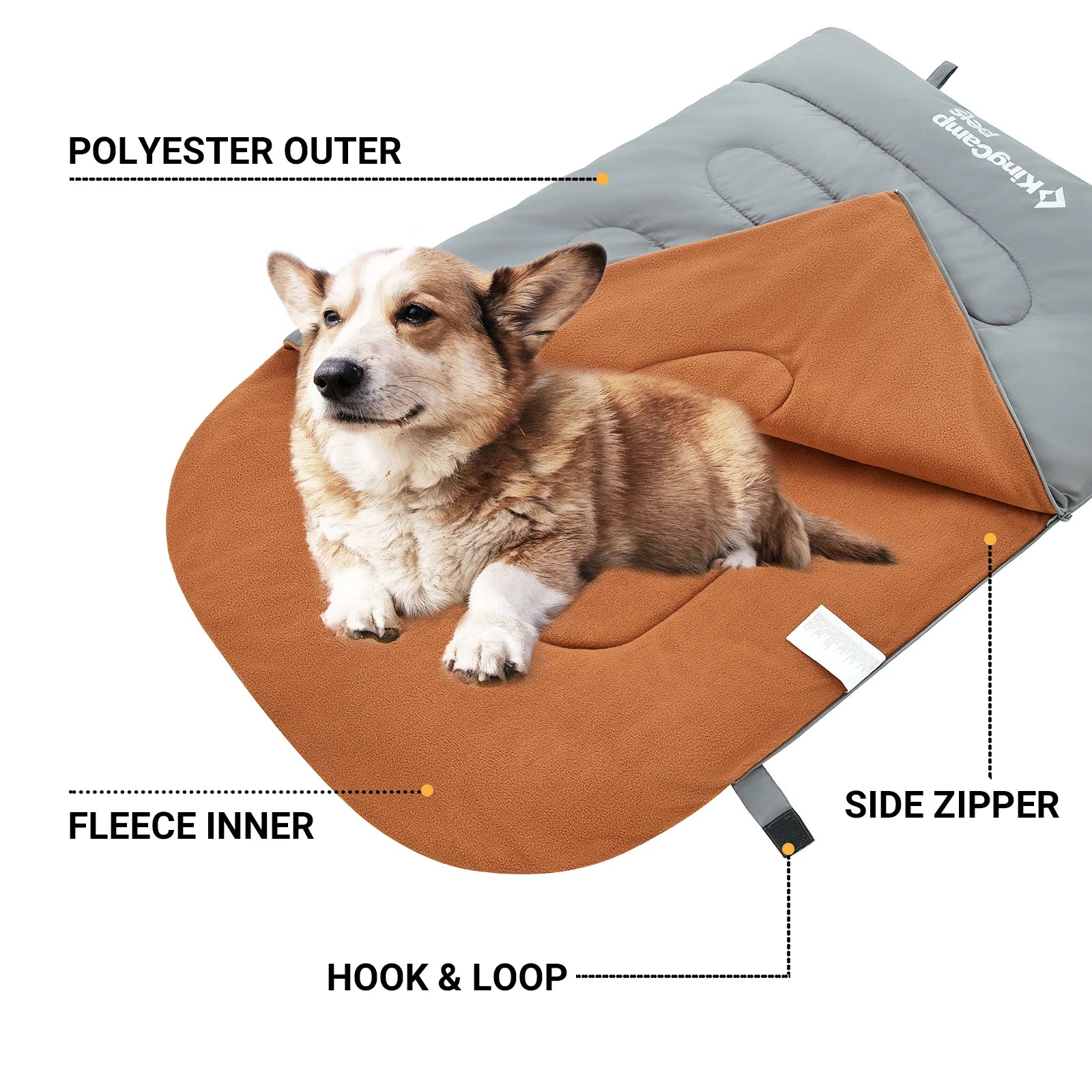 KingCamp Dog Sleeping Bag Camping Essentials Pet Bed With Storage Bag For Indoor Outdoor Travel Hiking Backpacking - Wild Paw Outdoors