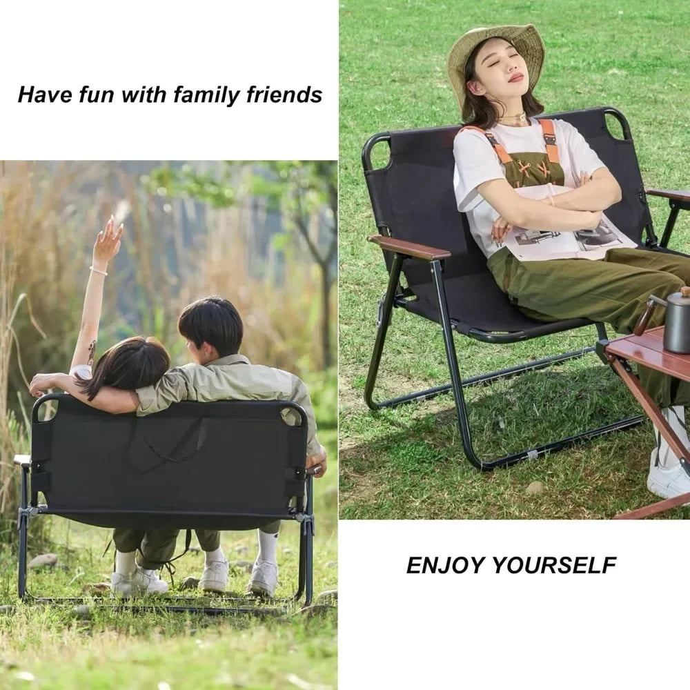 Loveseat Camping Chair for Adults Heavy Duty Double Seat with Seat Cushion - Wild Paw Outdoors