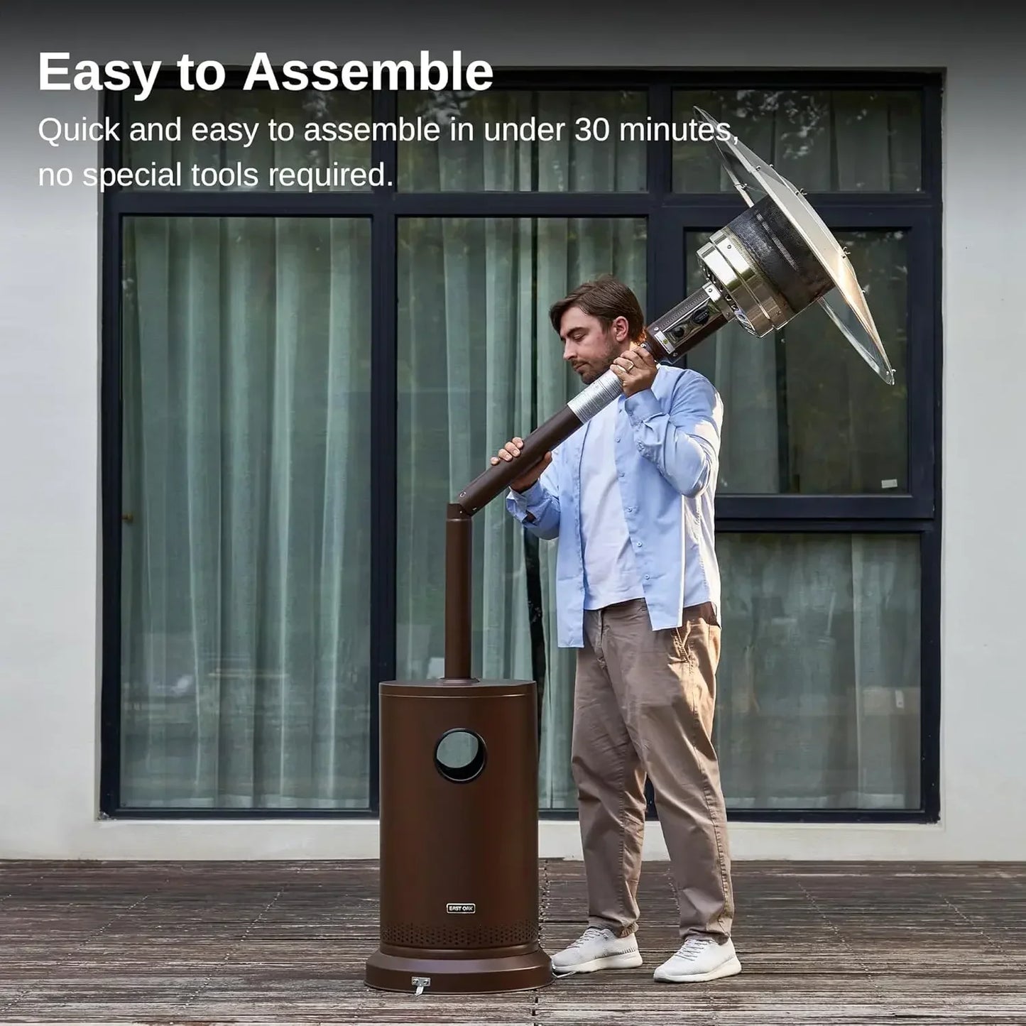 48000 BTU Outdoor Patio Heater With Round Table Bronze
