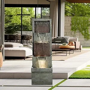 5 Tier Outdoor Garden Water Fountain Decor Resin Fountain for Patio Deck Porch Backyard and Home Art - Wild Paw Outdoors