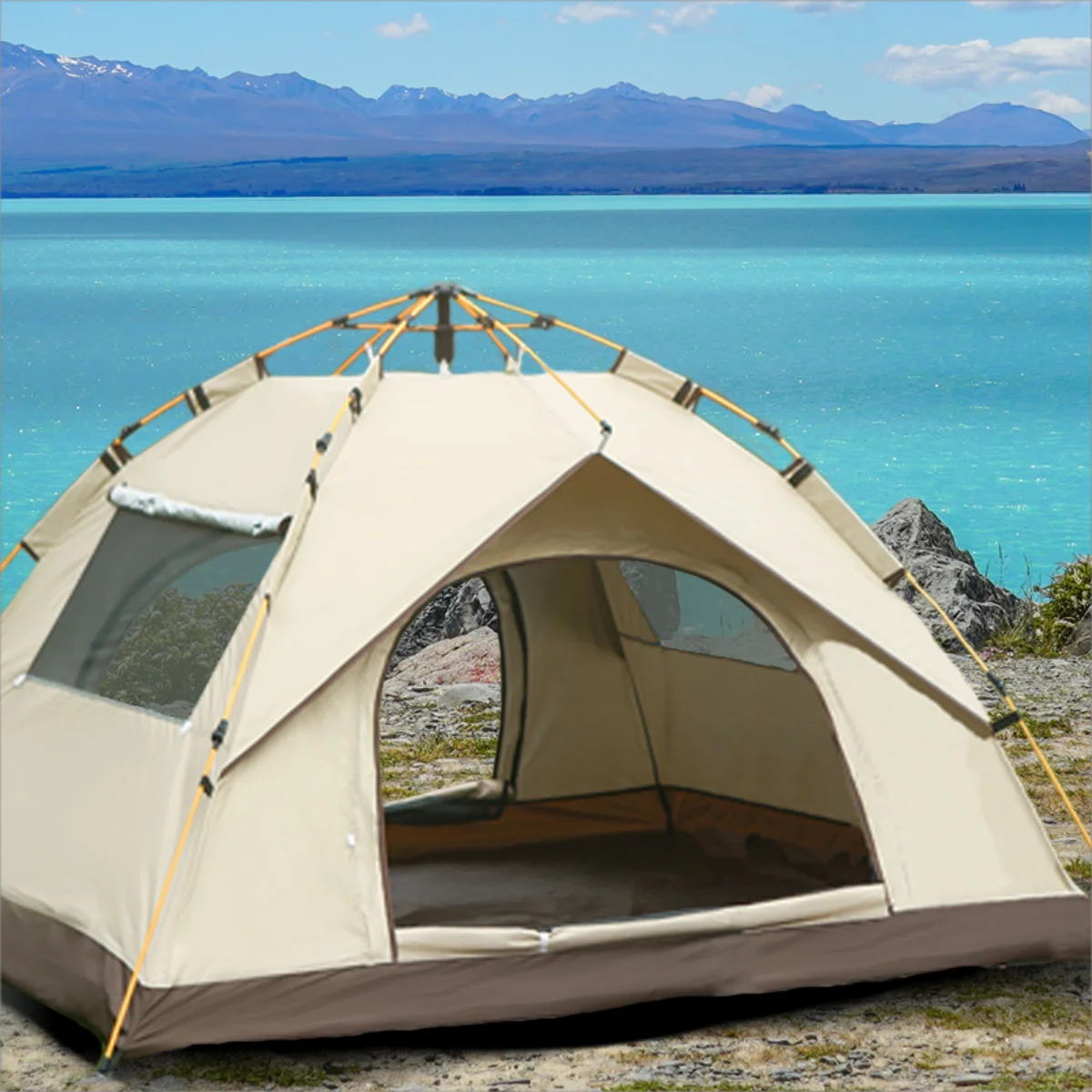 Sunshade Self Driving Camping Tent Two Doors and Windows