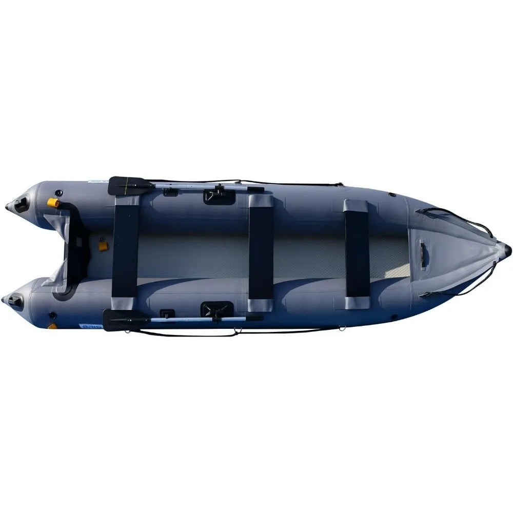 14.1ft Inflatable Boat Kayak for 3 Persons Canoe Fishing Pontoon Boat - Wild Paw Outdoors
