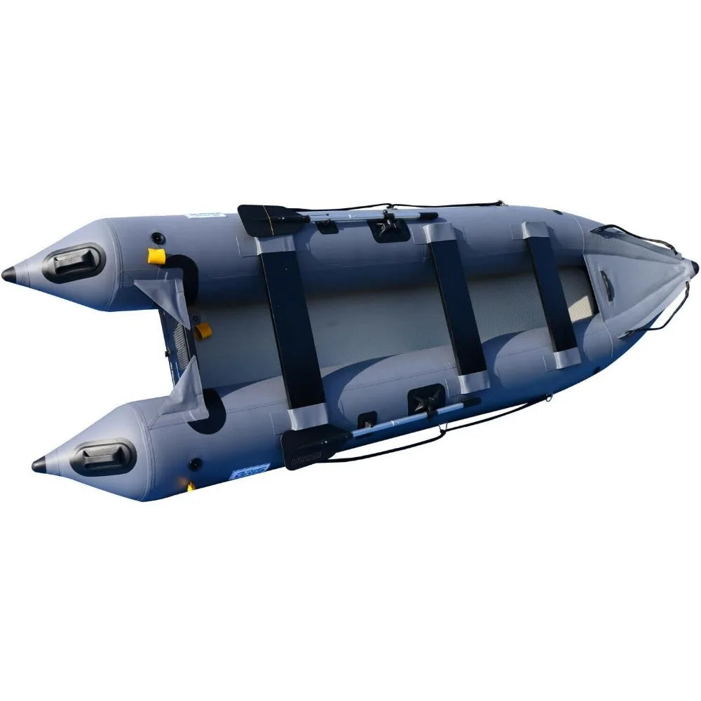 14.1ft Inflatable Boat Kayak for 3 Persons Canoe Fishing Pontoon Boat - Wild Paw Outdoors