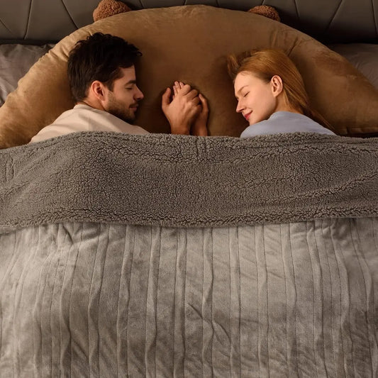King Size Electric Blanket Dual Controller Velvet Sherpa