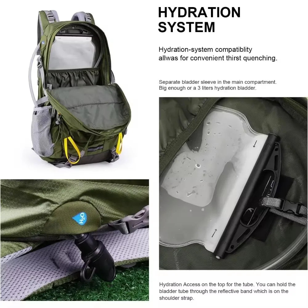 40L Hiking Backpack Travel Daypack with Rain Cover for Outdoor Camping and Backpacking - Wild Paw Outdoors