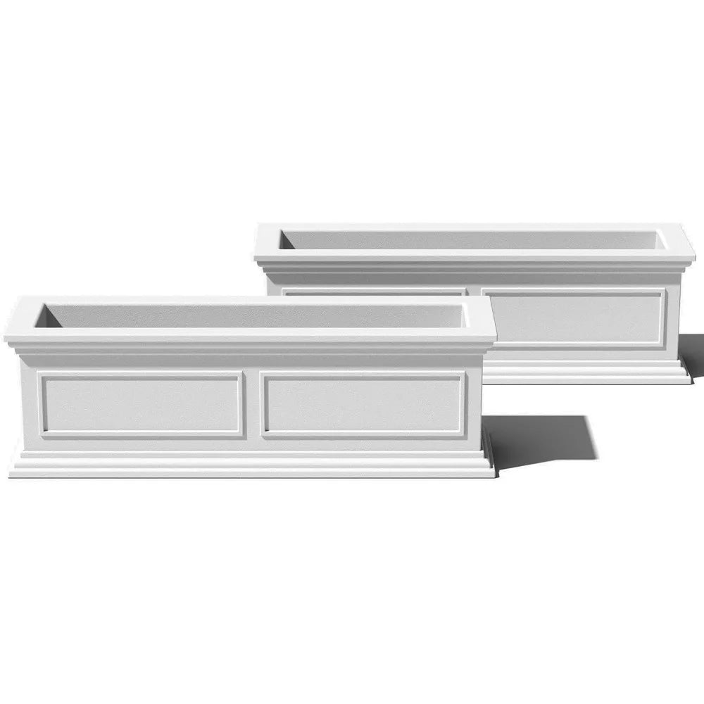Large Rectangular Outdoor Planter for Balcony Classic Estate Design Crack Resistant All Weather Durable Plastic - Wild Paw Outdoors
