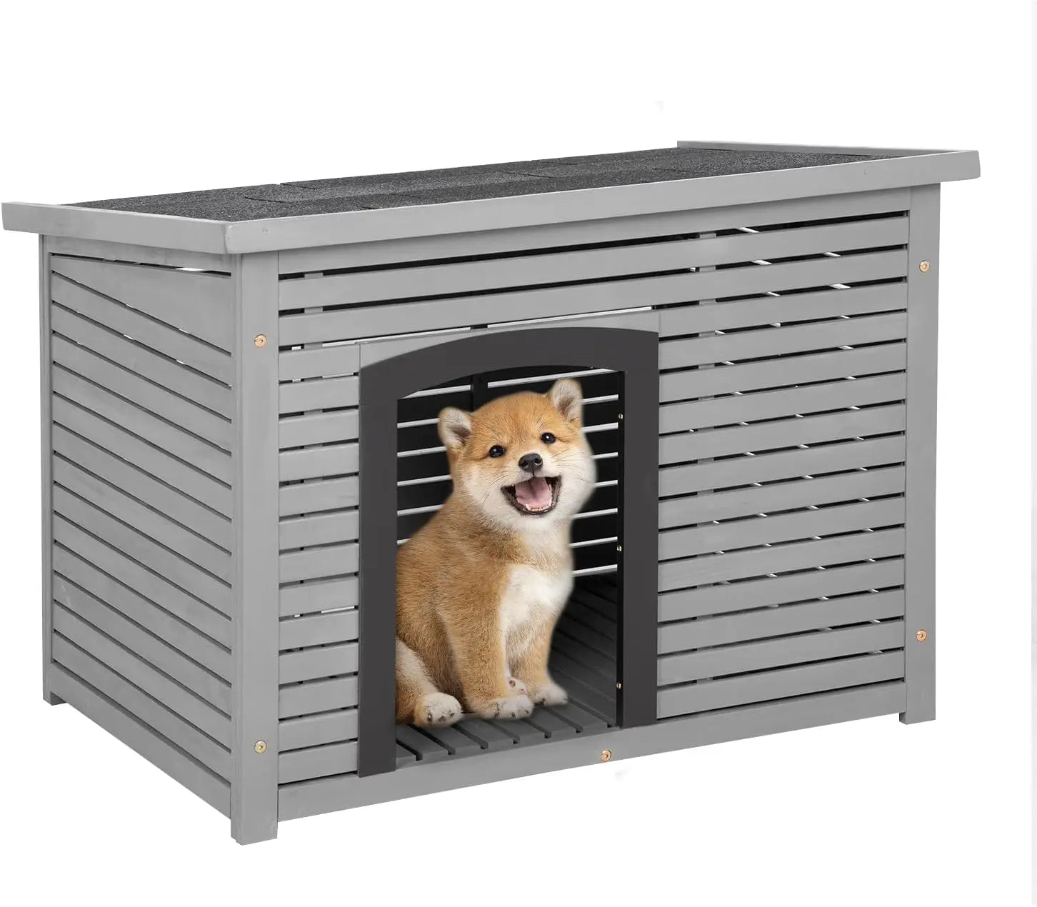 Dog House Outdoor Insulated Dog Kennel Weatherproof Durable Puppy Shelter with Wooden Floor Removable Bottom Panel - Wild Paw Outdoors