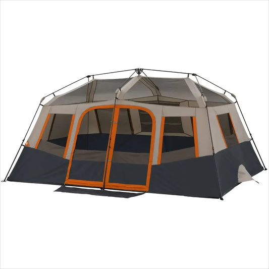 10 Person Camping Tent 14 x 10 Instant Cabin Tent with Room Divider for Two Rooms - Wild Paw Outdoors