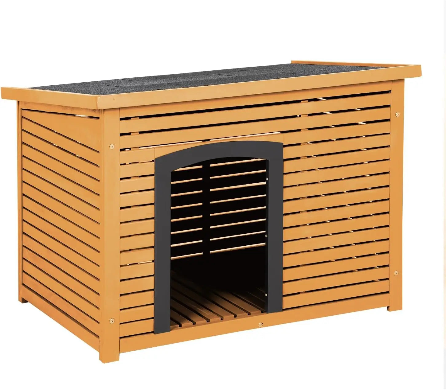 Dog House Outdoor Insulated Dog Kennel Weatherproof Durable Puppy Shelter with Wooden Floor Removable Bottom Panel - Wild Paw Outdoors