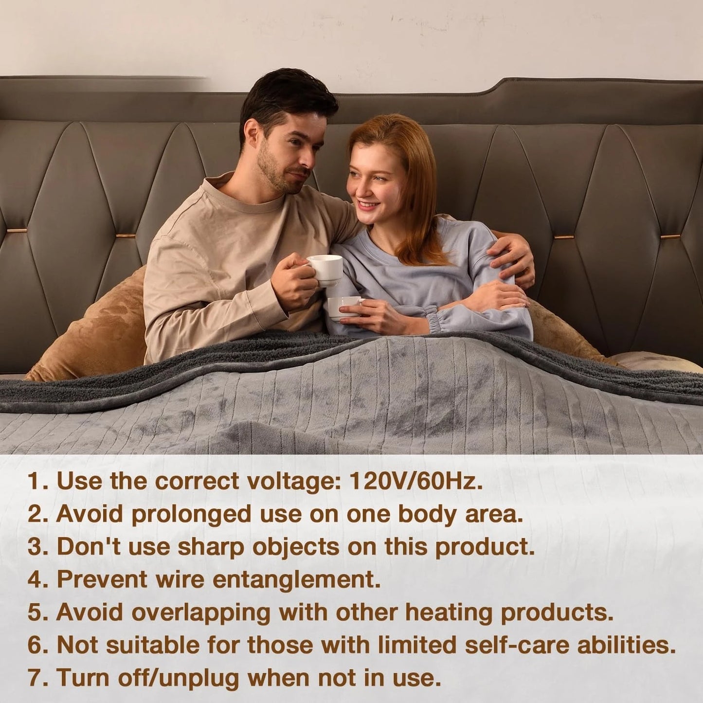 King Size Electric Blanket Dual Controller Velvet Sherpa