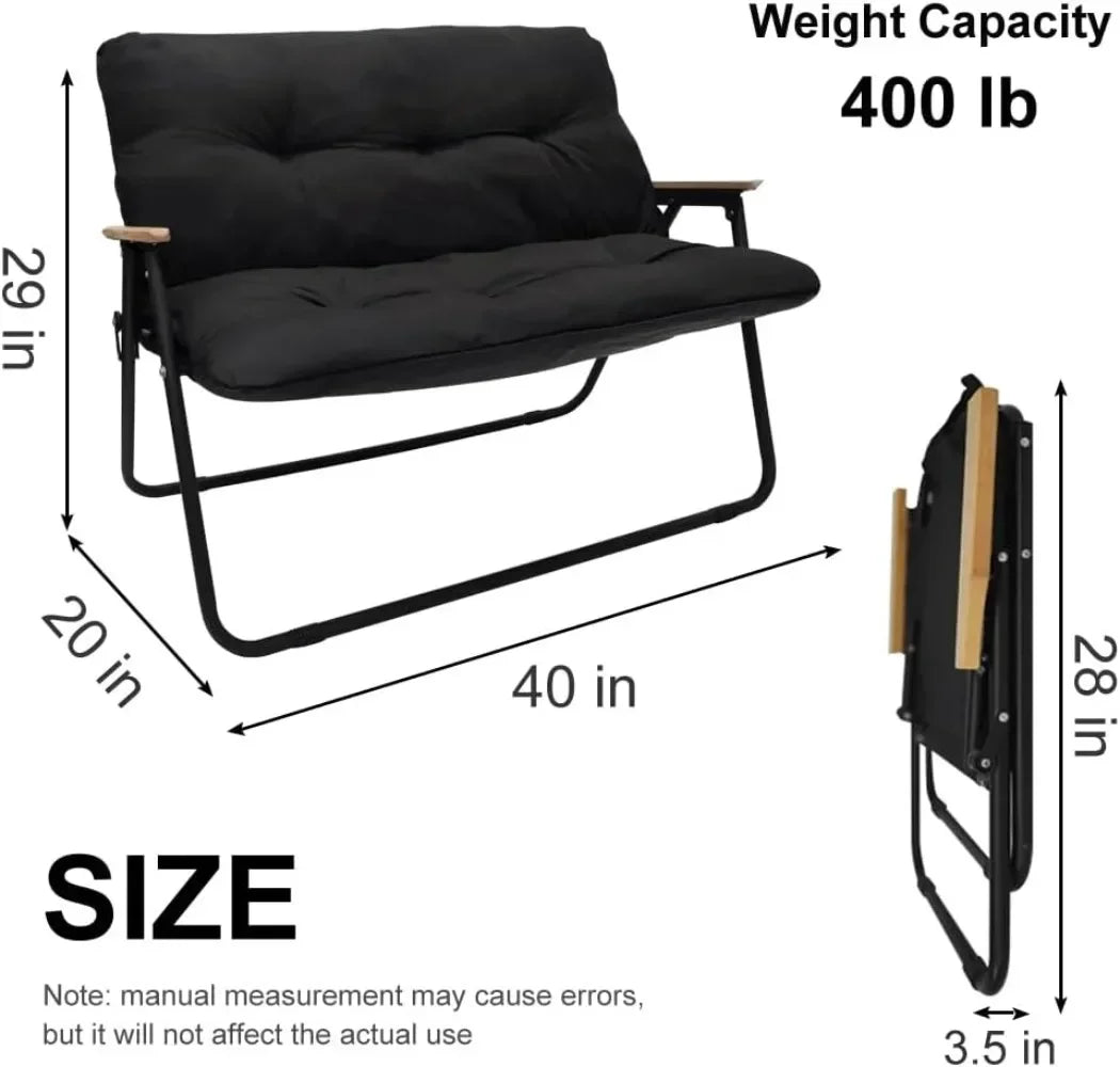 Loveseat Camping Chair for Adults Heavy Duty Double Seat with Seat Cushion - Wild Paw Outdoors
