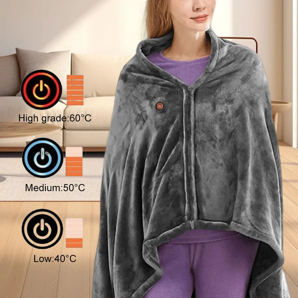 USB Electric Heated Blanket With 3 Heating Levels Fleece
