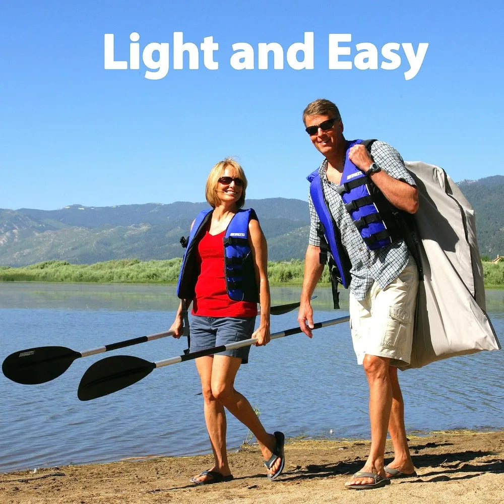 SE330 Two Person Inflatable Kayak with Seats Paddles and Bag Lightweight Portable 500 Pound Capacity - Wild Paw Outdoors