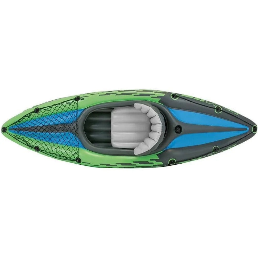 Challenger K1 Kayak One Man Inflatable Canoe with Aluminum Oars and Hand Pump - Wild Paw Outdoors