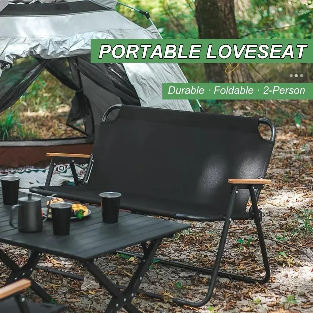 Loveseat Camping Chair for Adults Heavy Duty Double Seat with Seat Cushion - Wild Paw Outdoors