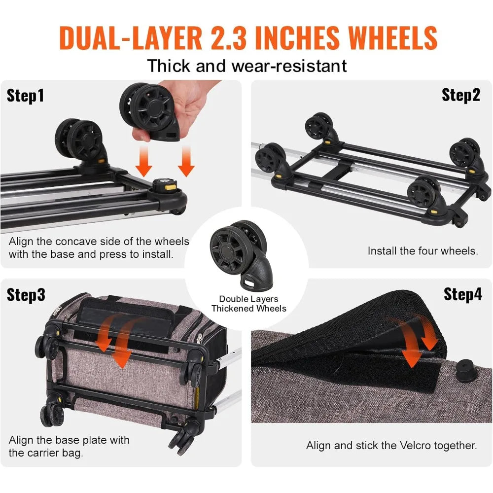 Airline Approved Pet Carrier With Wheels Expandable Rolling Cat Dog Carrier For Medium Dogs And Cats Under 25 Pounds Pet Travel - Wild Paw Outdoors