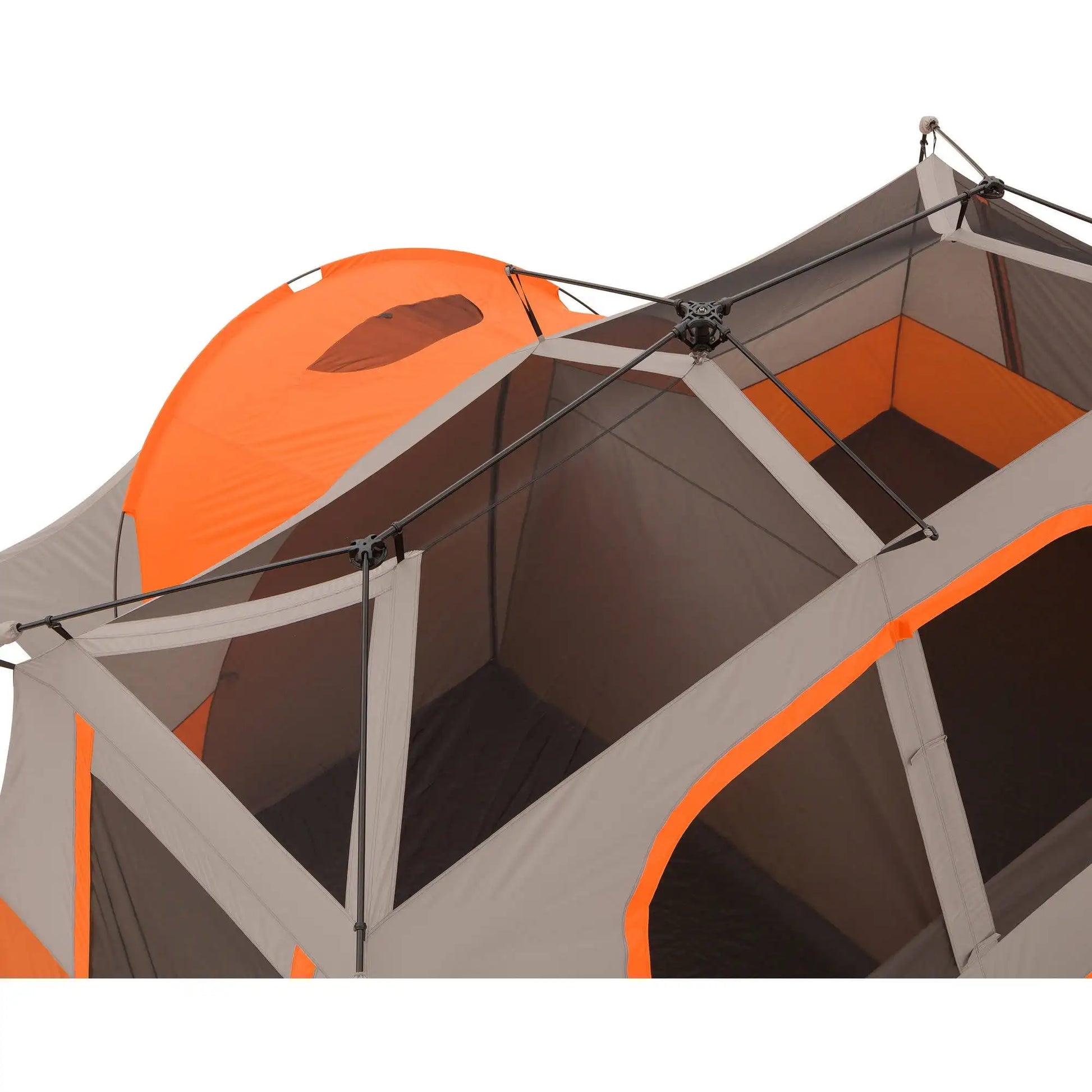 Orange Outdoor Trail 14 x 14 Instant Cabin Tent for 11 People with Private Room Rainproof and No Assembly Required - Wild Paw Outdoors