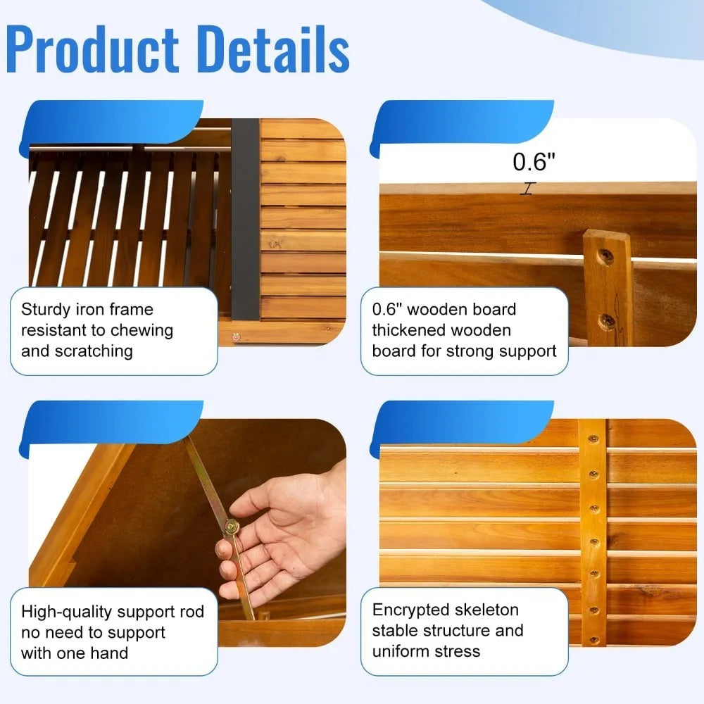 Dog House Outdoor Insulated Dog Kennel Weatherproof Durable Puppy Shelter with Wooden Floor Removable Bottom Panel - Wild Paw Outdoors