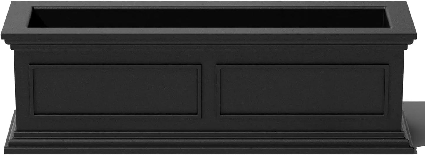 Large Rectangular Outdoor Planter for Balcony Classic Estate Design Crack Resistant All Weather Durable Plastic - Wild Paw Outdoors