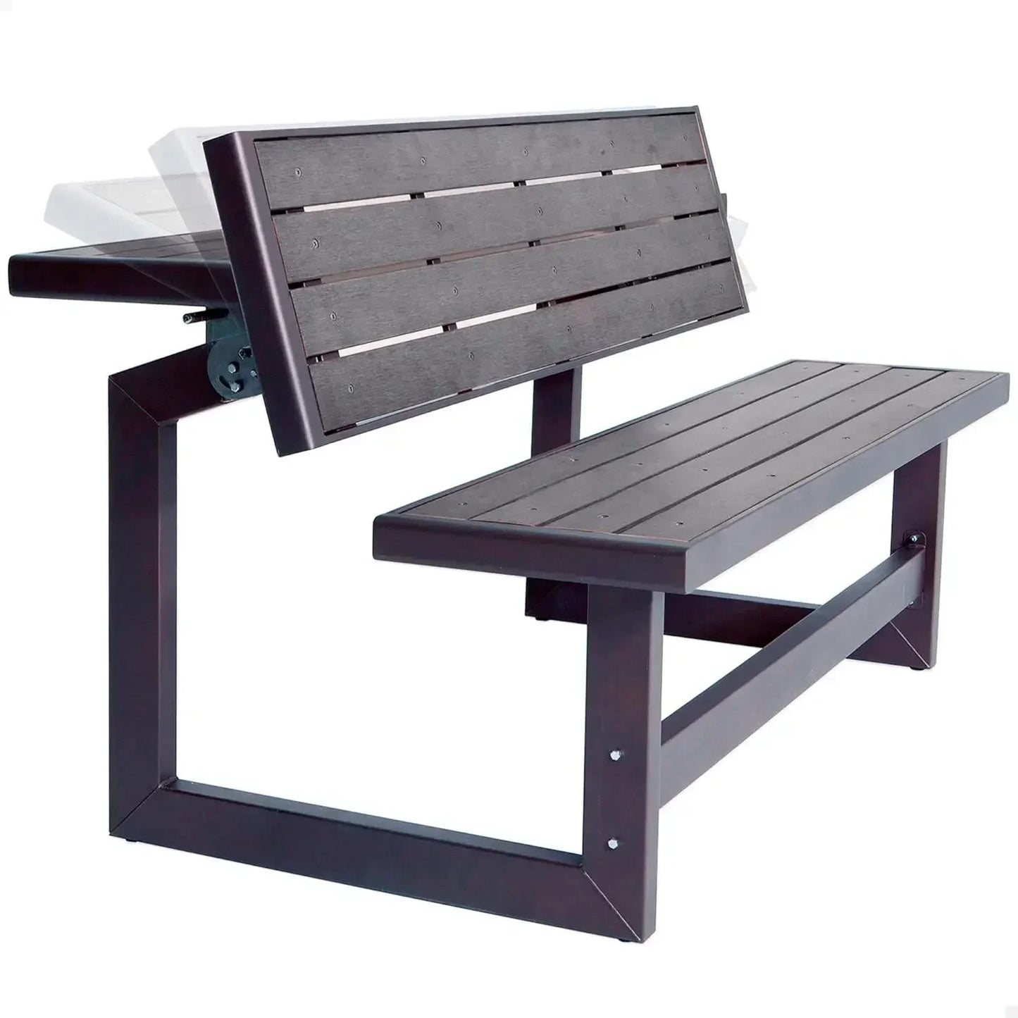 Lifetime 60253 Outdoor Convertible Bench 55 Inch Durable Weather Resistant Polystyrene Simulated Wood Gray - Wild Paw Outdoors