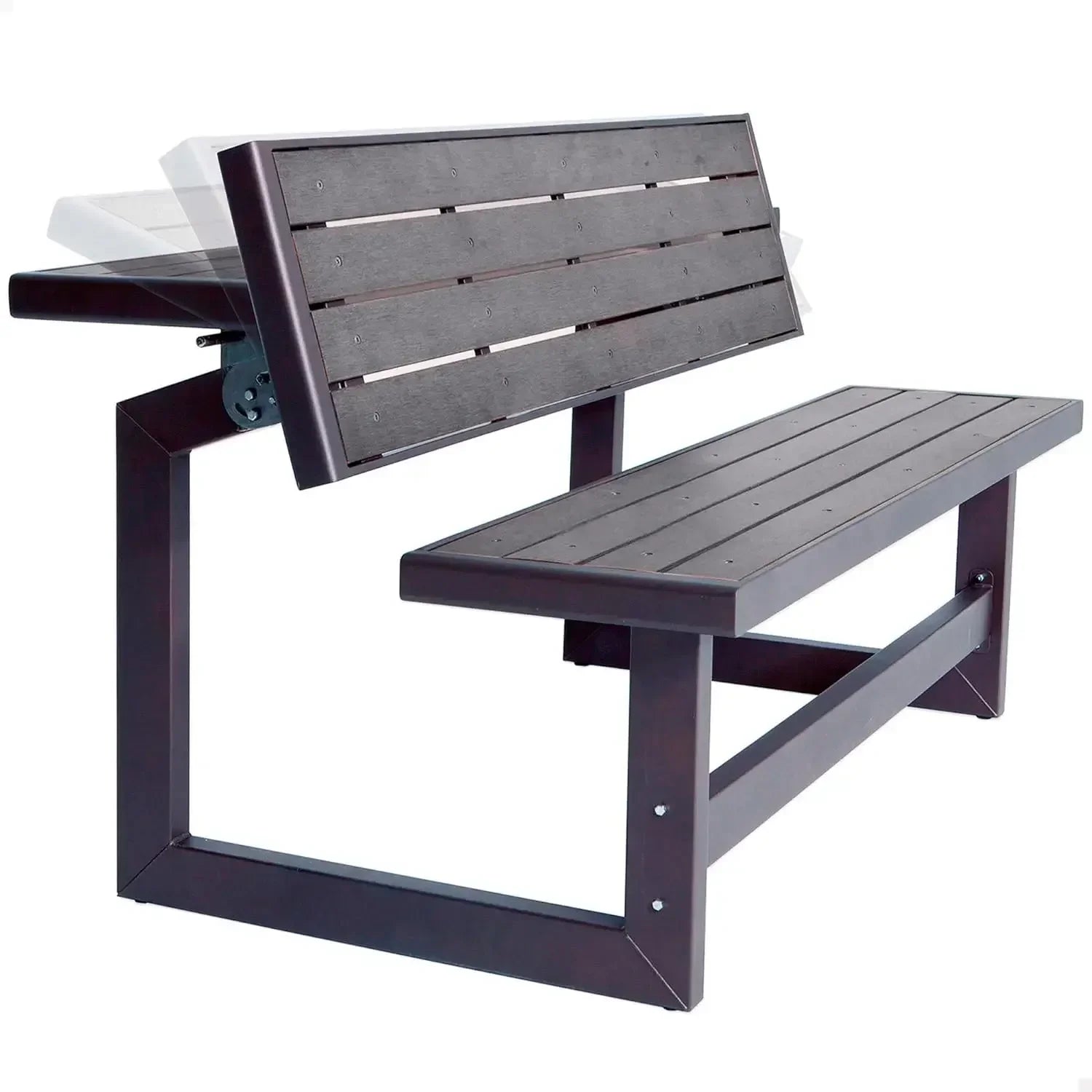 Lifetime 60253 Outdoor Convertible Bench 55 Inch Durable Weather Resistant Polystyrene Simulated Wood Gray - Wild Paw Outdoors