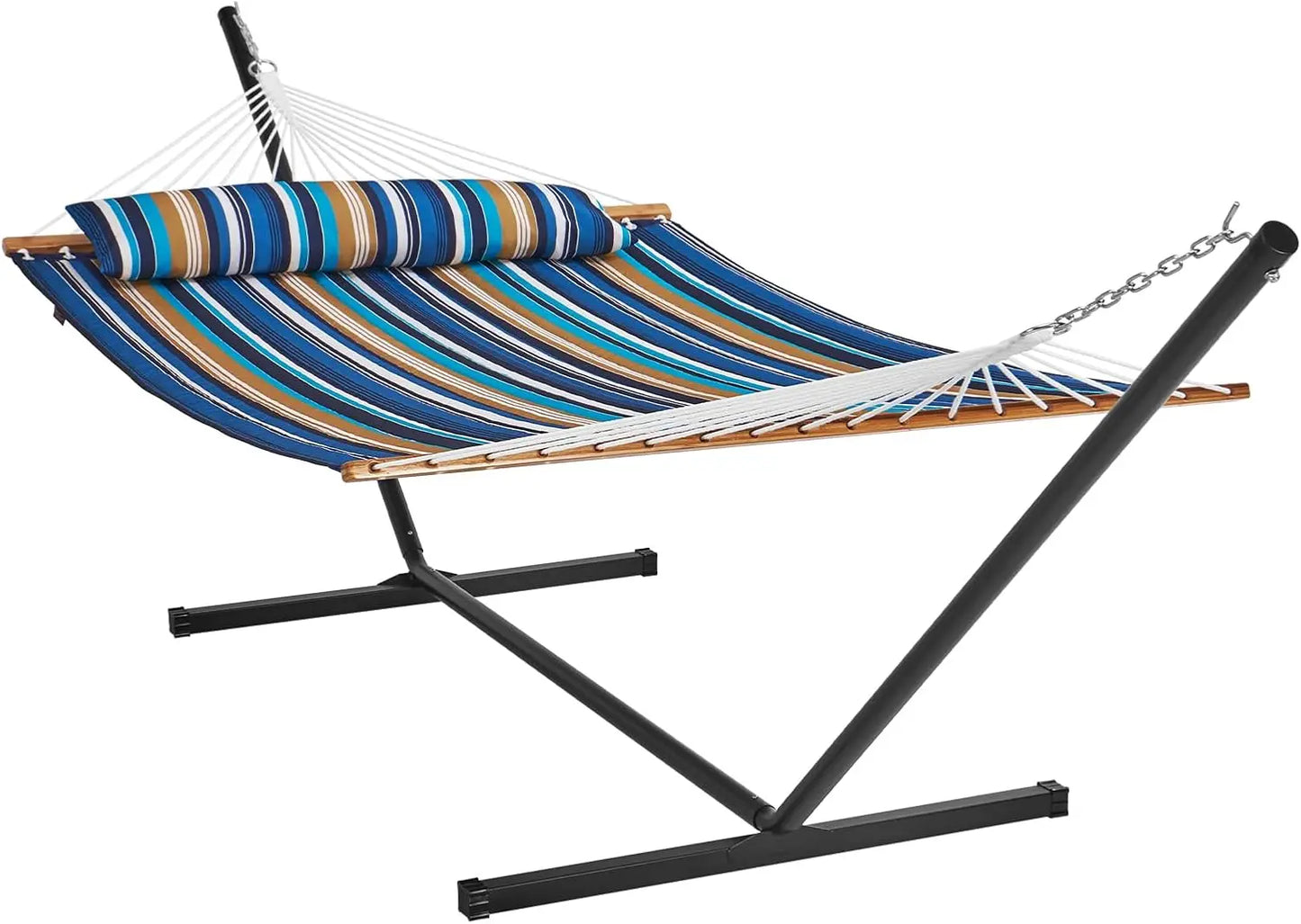 Double Hammock with Stand for Two Persons Heavy Duty 480lb Large Free Standing Outdoor Hammock - Wild Paw Outdoors