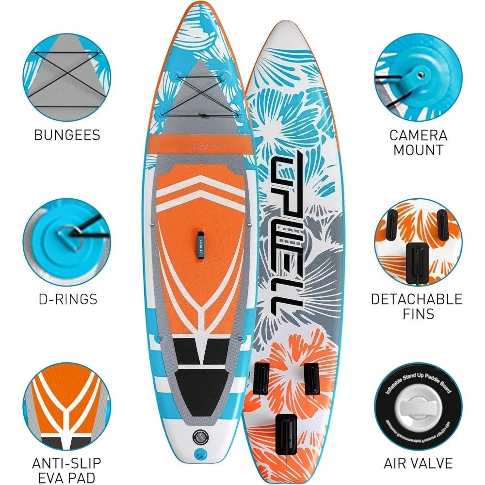 10'6" 11' 11'6" Inflatable Paddle Board Stand Up Paddle Board for Youth and Adults Stable Design Premium SUP Accessories - Wild Paw Outdoors