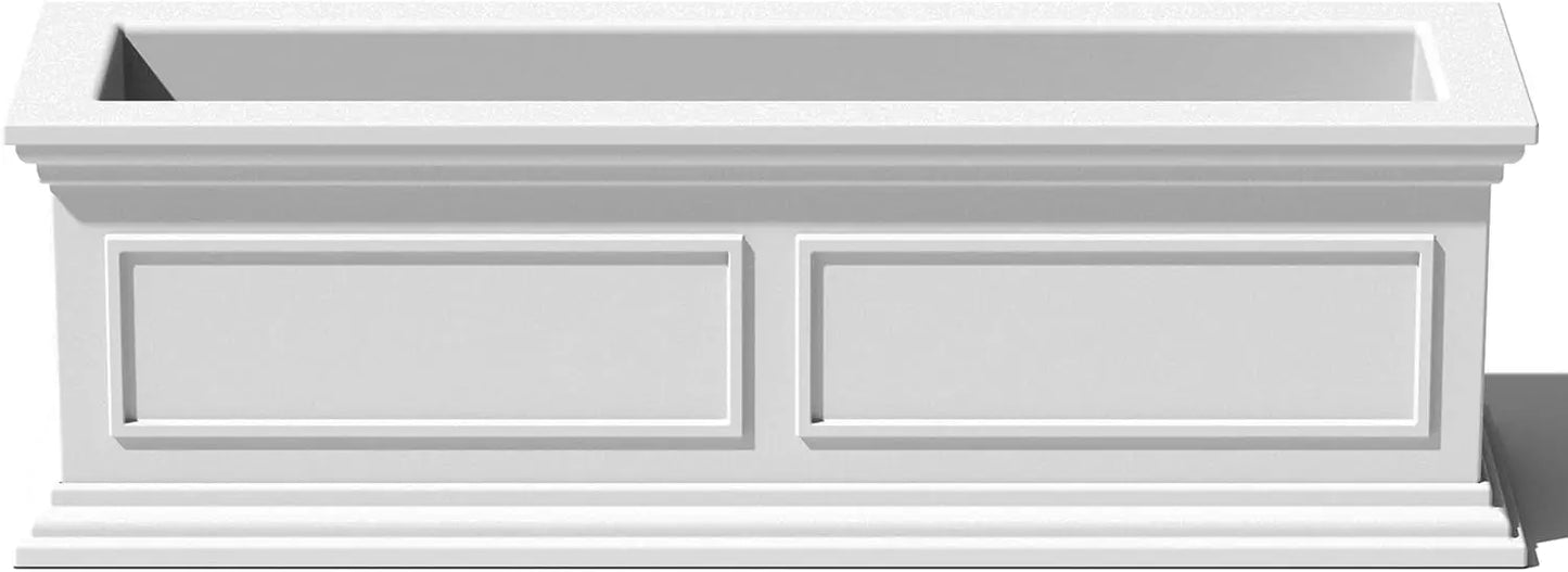 Large Rectangular Outdoor Planter for Balcony Classic Estate Design Crack Resistant All Weather Durable Plastic - Wild Paw Outdoors