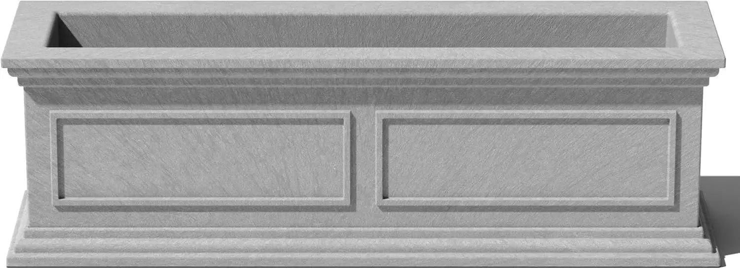 Large Rectangular Outdoor Planter for Balcony Classic Estate Design Crack Resistant All Weather Durable Plastic - Wild Paw Outdoors