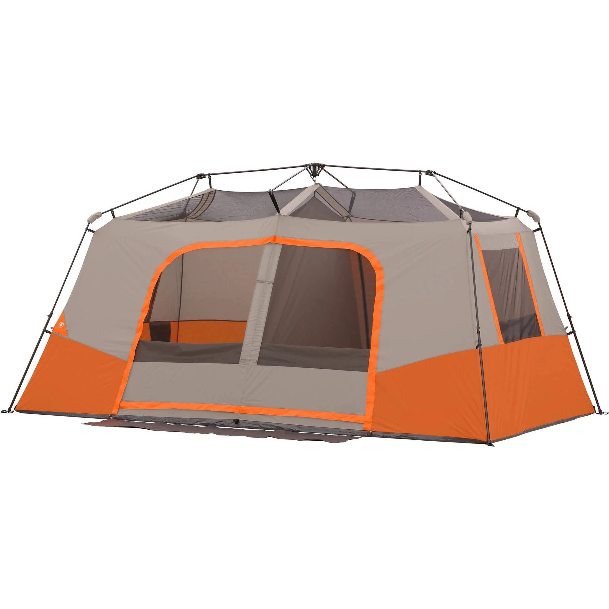Orange Outdoor Trail 14 x 14 Instant Cabin Tent for 11 People with Private Room Rainproof and No Assembly Required - Wild Paw Outdoors