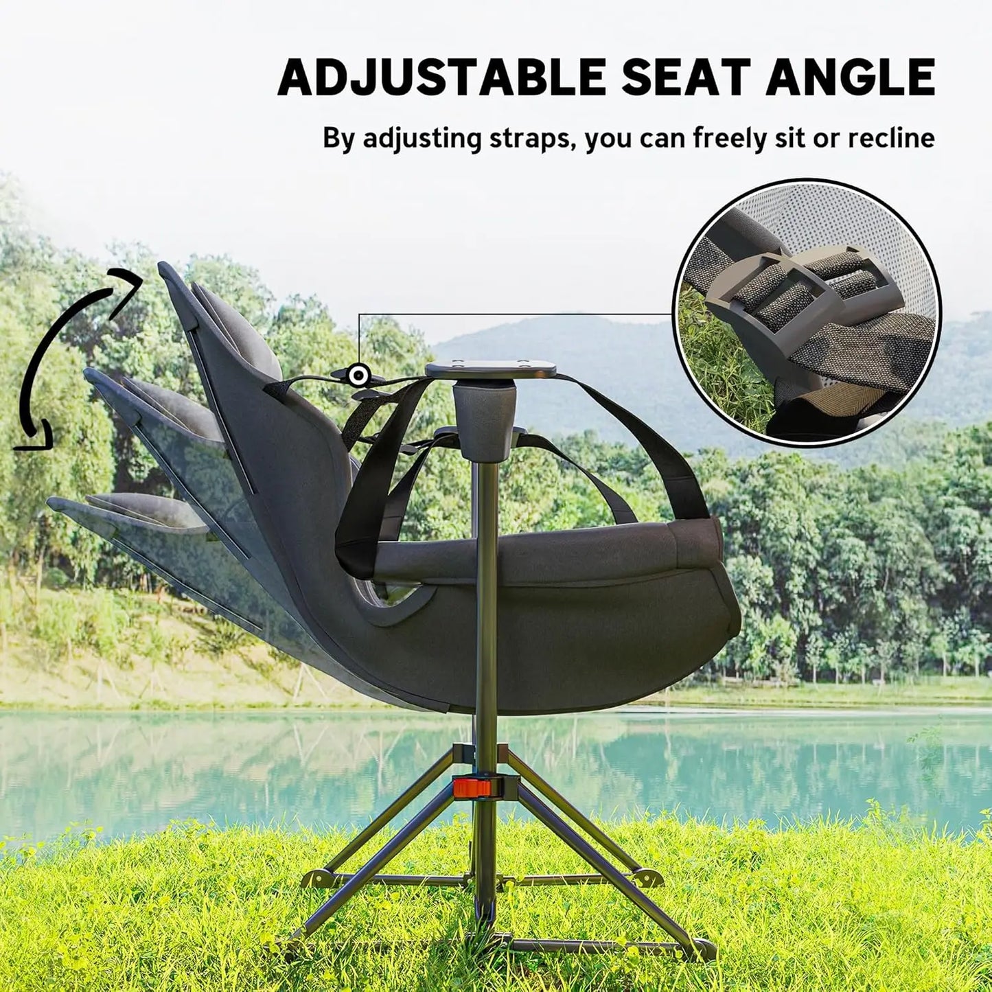 Hammock Camping Chair Adjustable Back Folding Rocking Chair with Cup Holder for Travel Lawn and Backyard - Wild Paw Outdoors