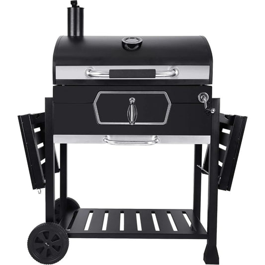 30 Inch Charcoal Grill Deluxe BBQ Smoker Picnic Camping Patio Backyard Cooking Black Large - Wild Paw Outdoors
