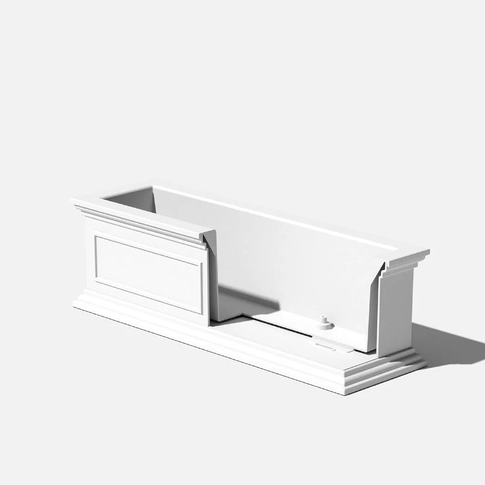 Large Rectangular Outdoor Planter for Balcony Classic Estate Design Crack Resistant All Weather Durable Plastic - Wild Paw Outdoors