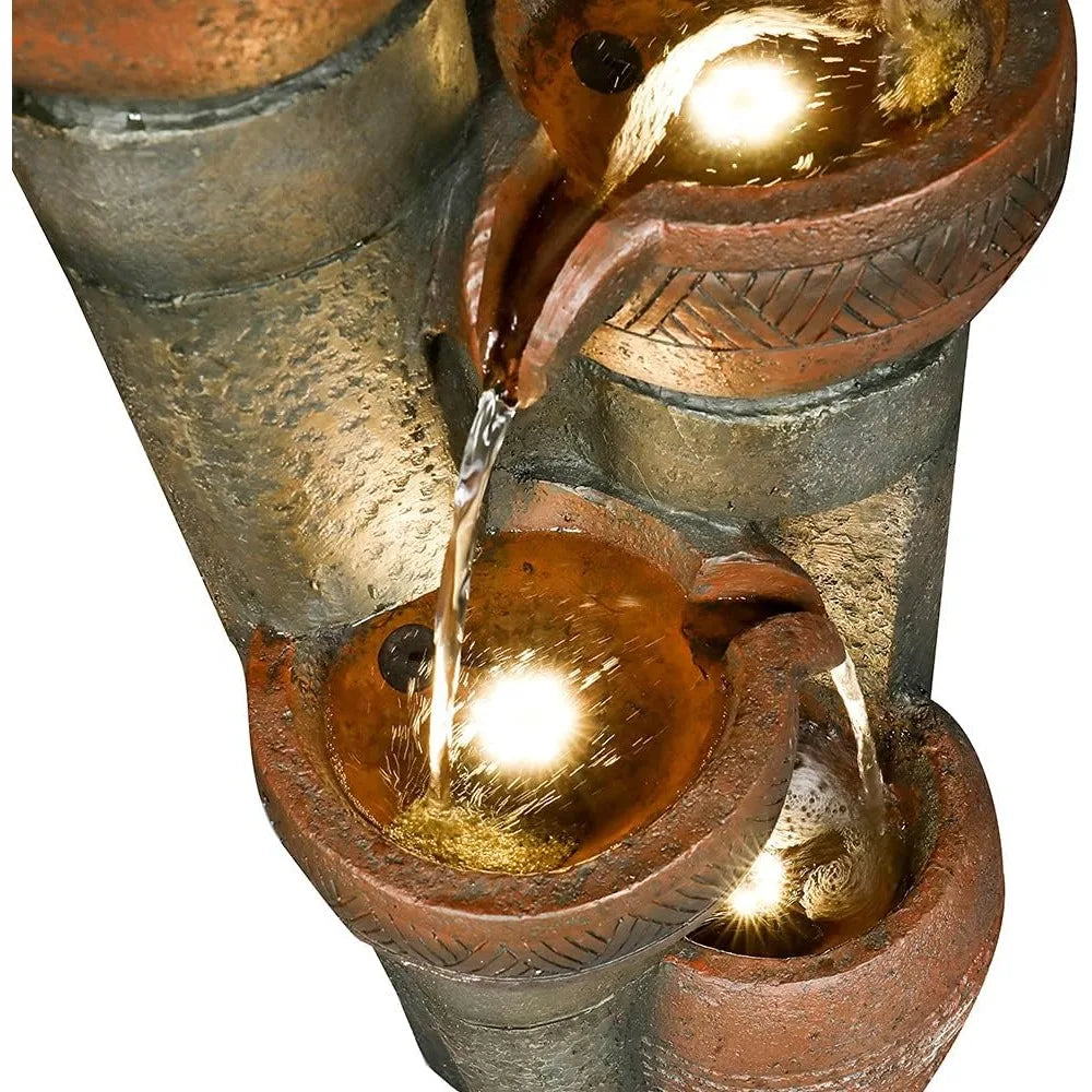 5 Tier Outdoor Garden Water Fountain Decor Resin Fountain for Patio Deck Porch Backyard and Home Art - Wild Paw Outdoors