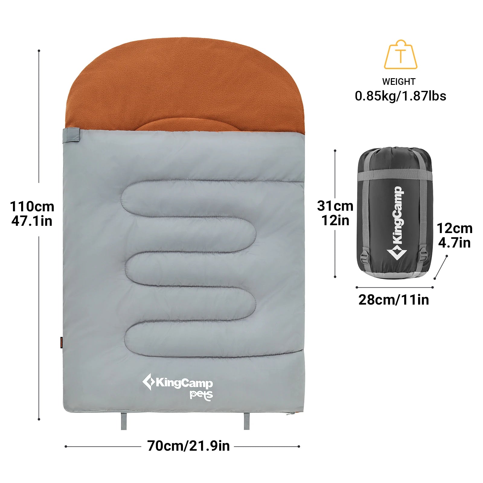 KingCamp Dog Sleeping Bag Camping Essentials Pet Bed With Storage Bag For Indoor Outdoor Travel Hiking Backpacking - Wild Paw Outdoors