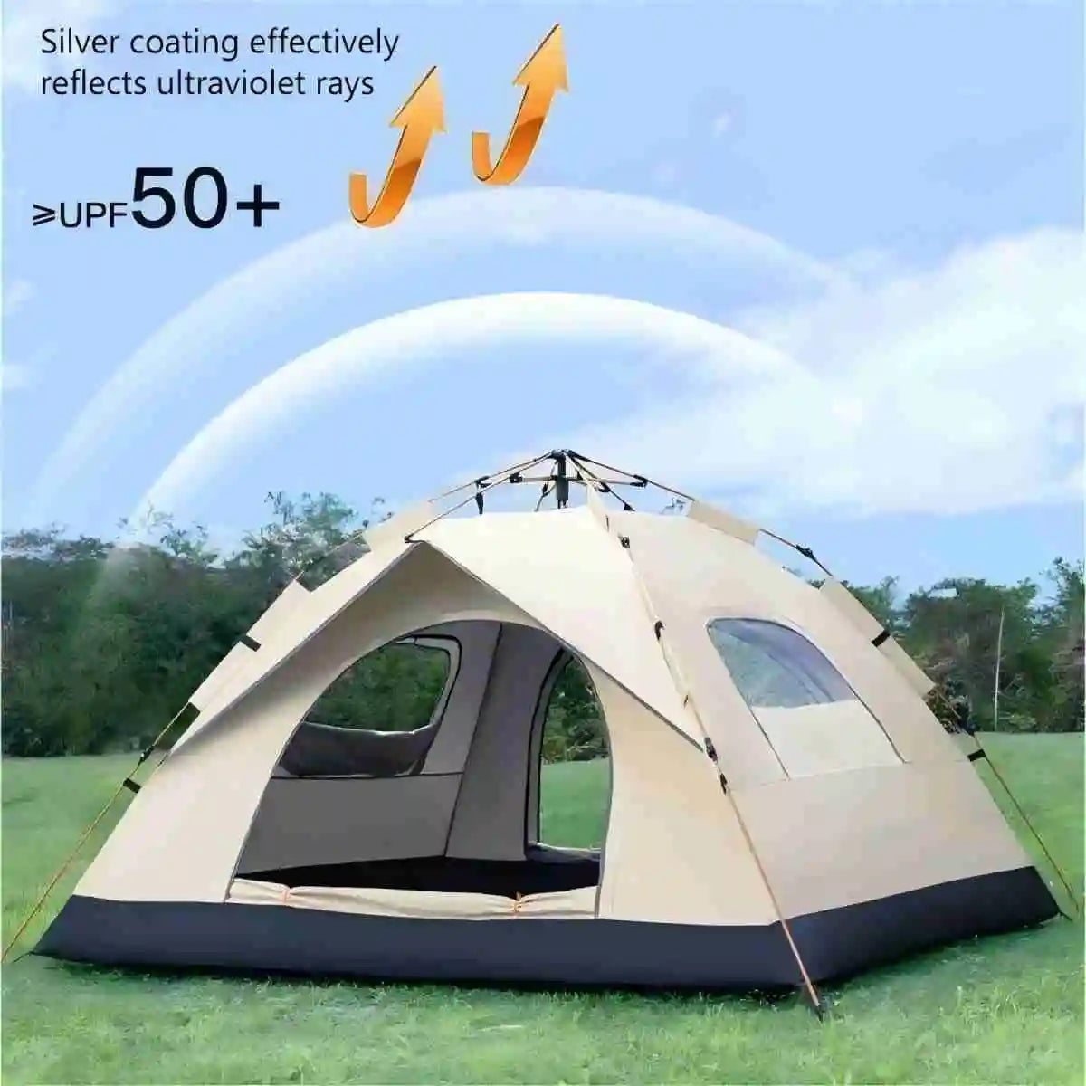 Sunshade Self Driving Camping Tent Two Doors and Windows
